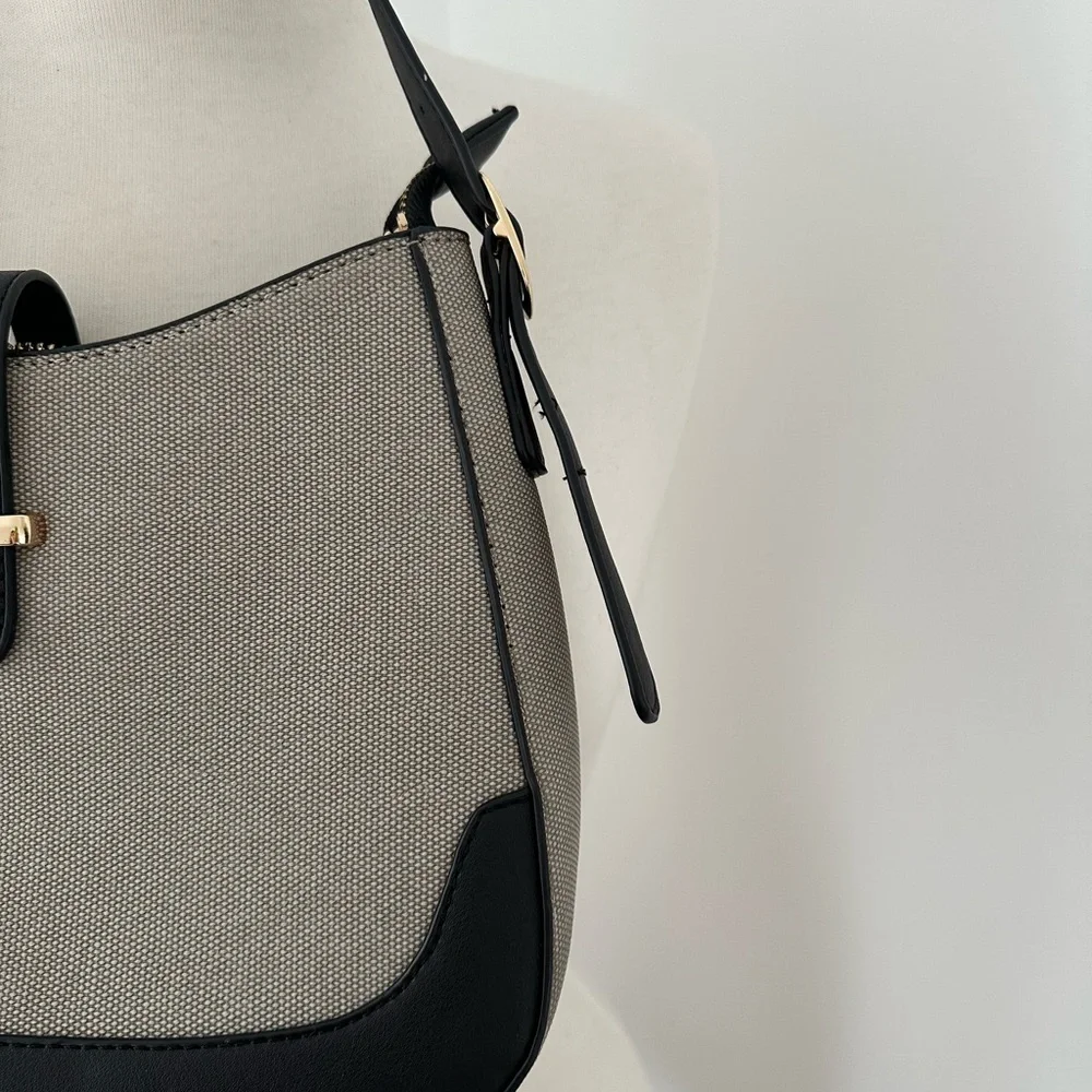 Two Tone Hobo Bag Black Gray NWOT